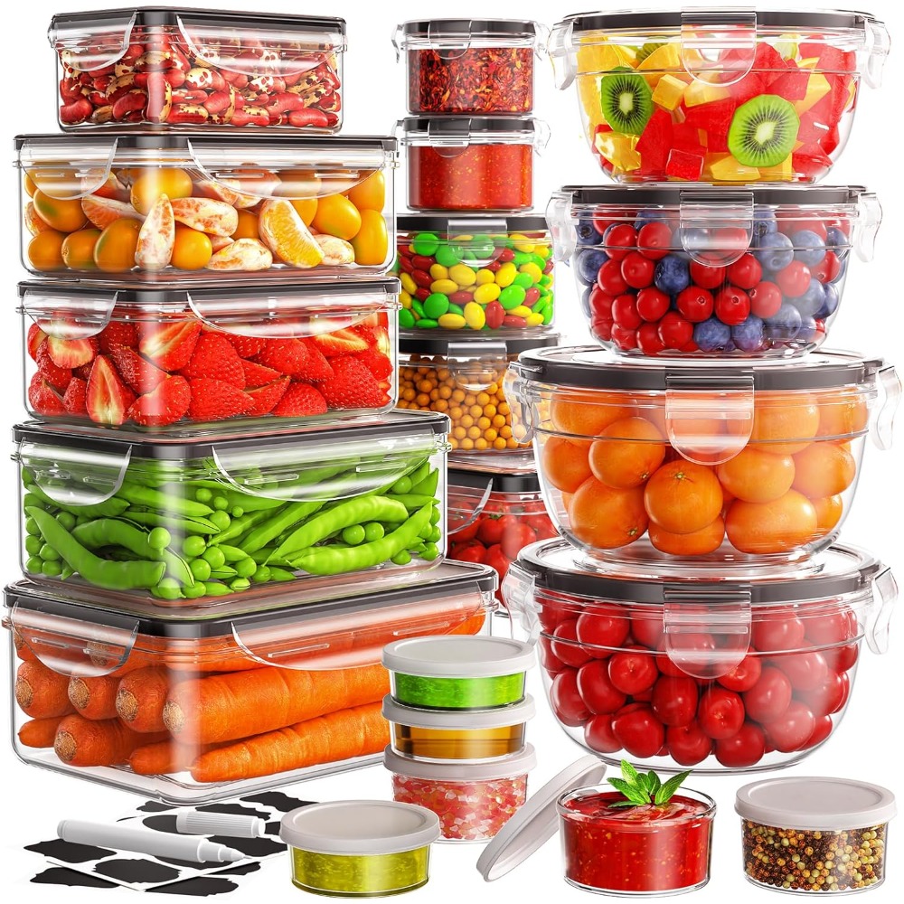 Meal Prep Ideas - 40-delige voedselbewaarcontainers, lekvrij, herbruikbaar, veilig voor