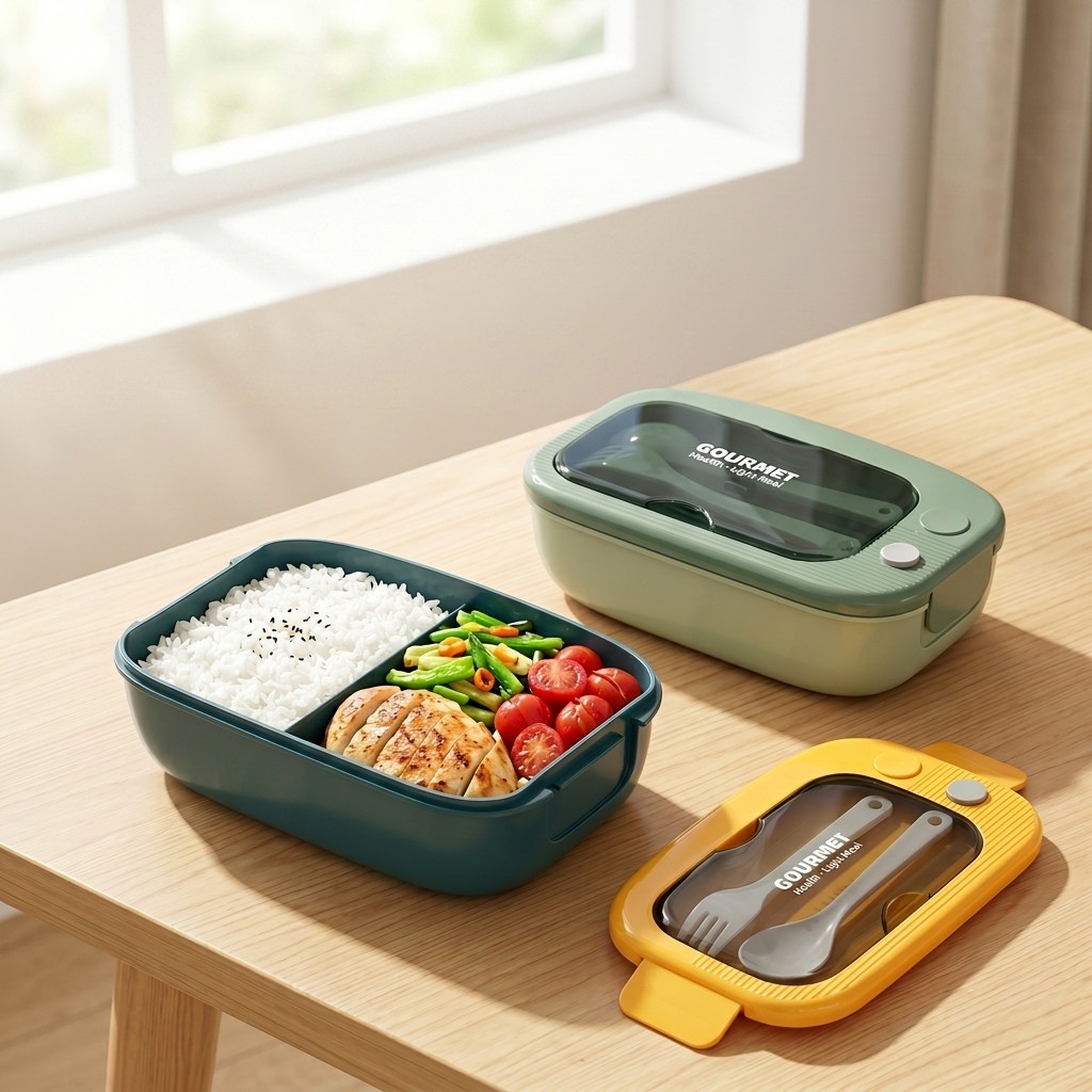 Meal Prep Ideas - Microgolfbestendige plastic bento box met 2