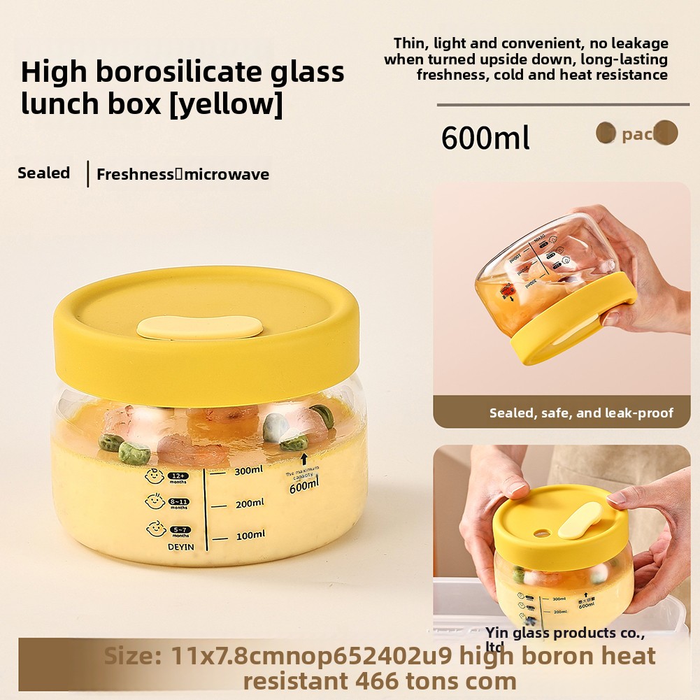 Meal Prep Microwave - Glazen voedselopslagcontainer Luchtdicht lekvrij voedselkom Bento