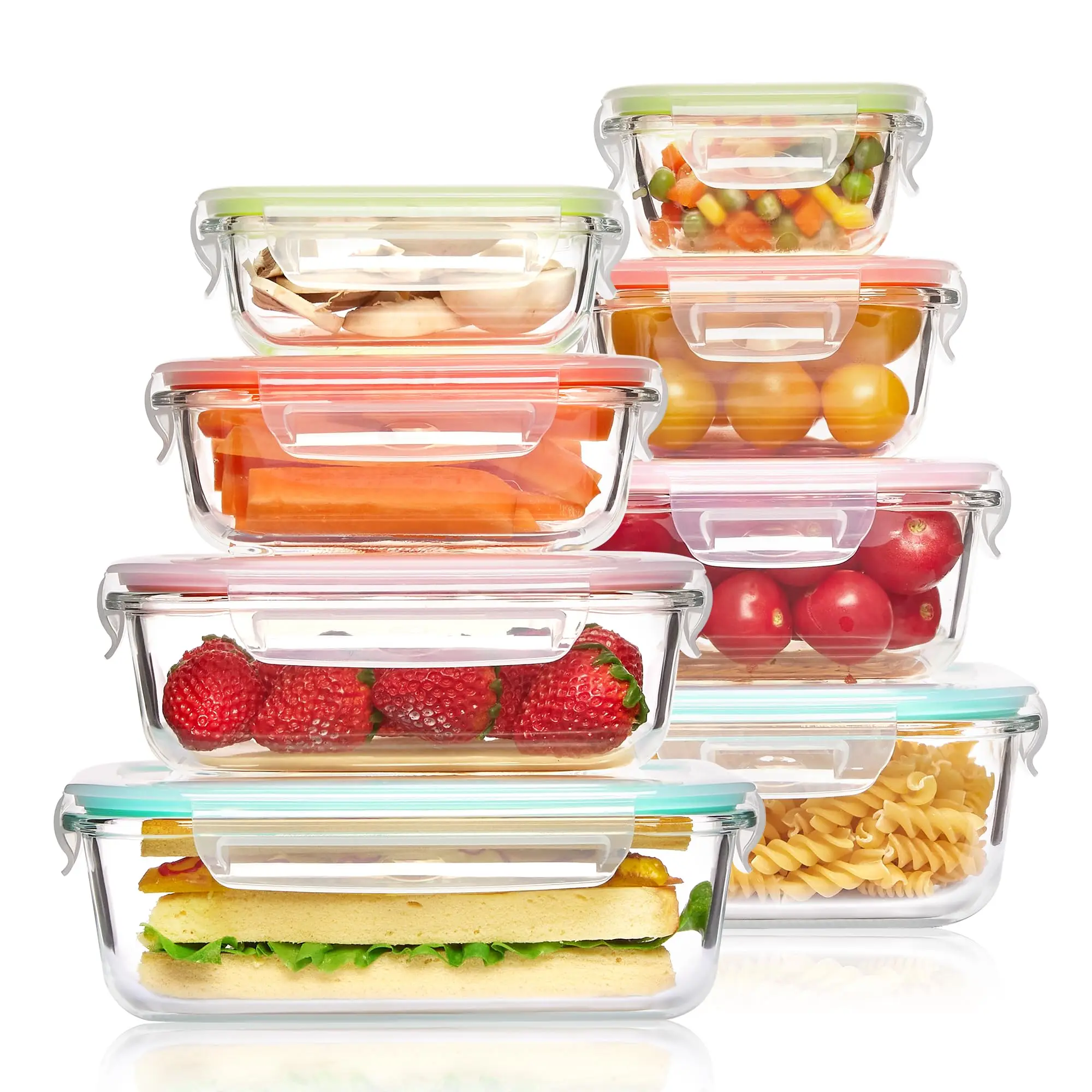 Meal Prep Ideas - Glazen lunchbox Voedselopslagcontainers, maaltijdbereiding, luchtdichte Bento