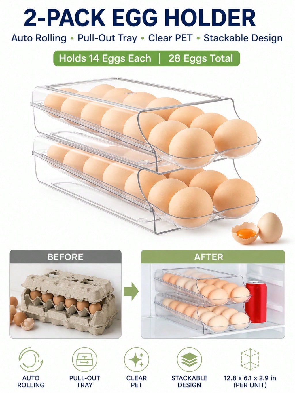 2-pack transparante automatisc - Meal Prep Eggs recensie en prijs