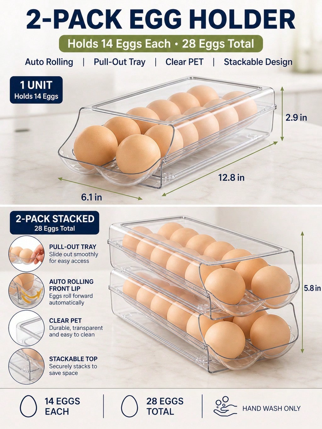 2-pack transparante automatisc - Meal Prep Eggs recensie en prijs
