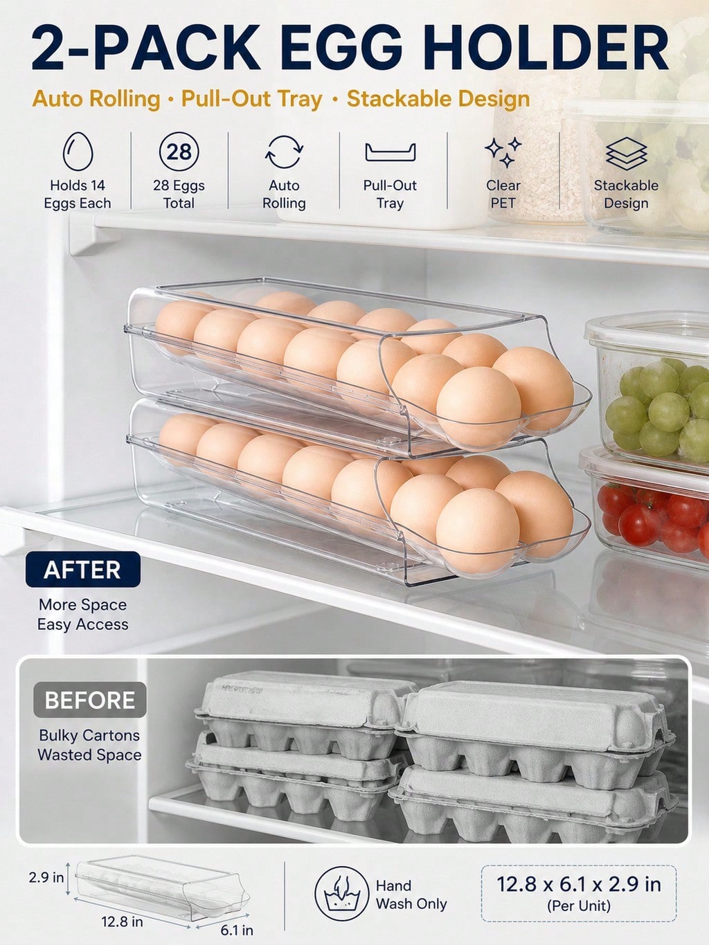 2-pack transparante automatisc - Meal Prep Eggs recensie en prijs