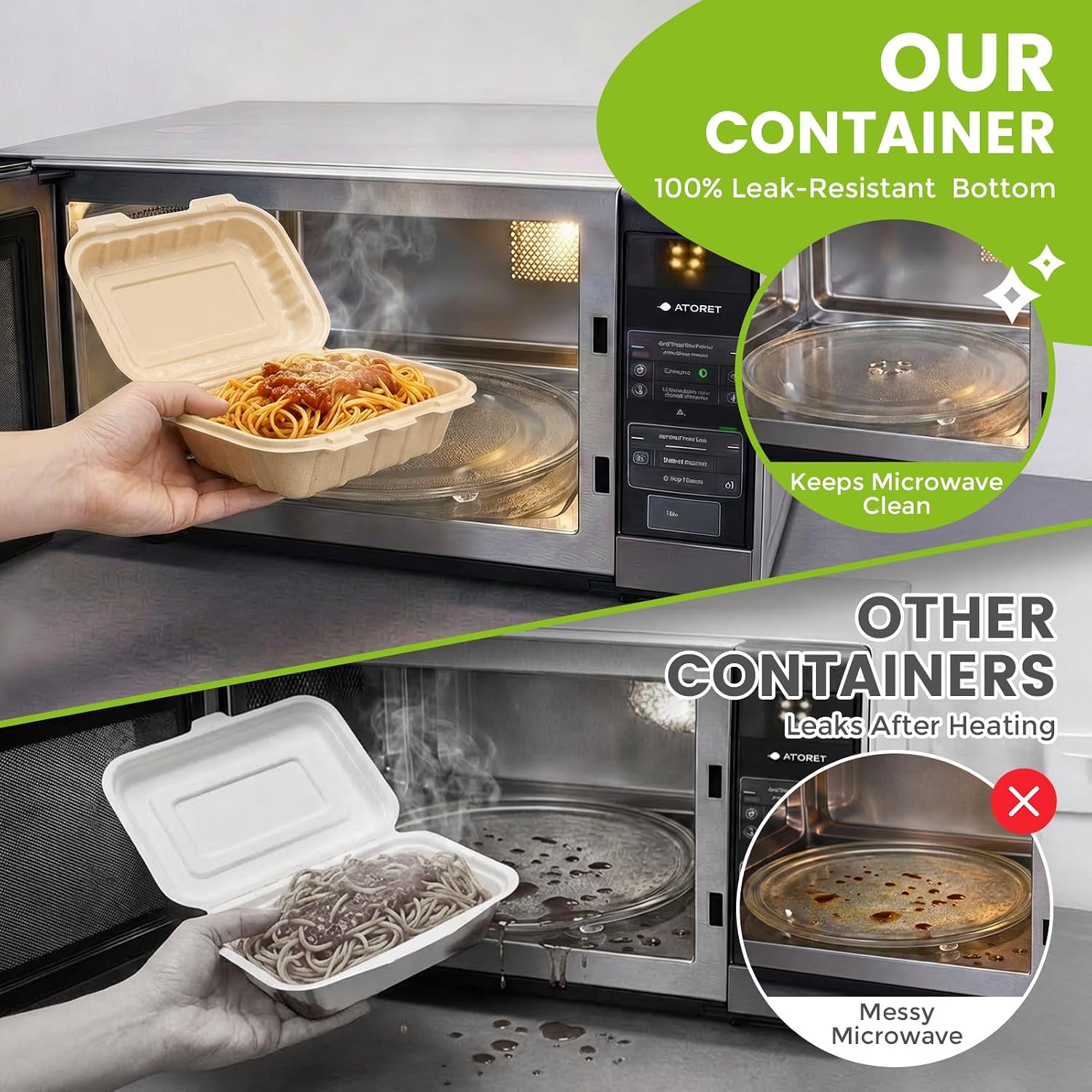 50 stuks 16oz clamshell afhaal - Meal Prep Microwave recensie en prijs