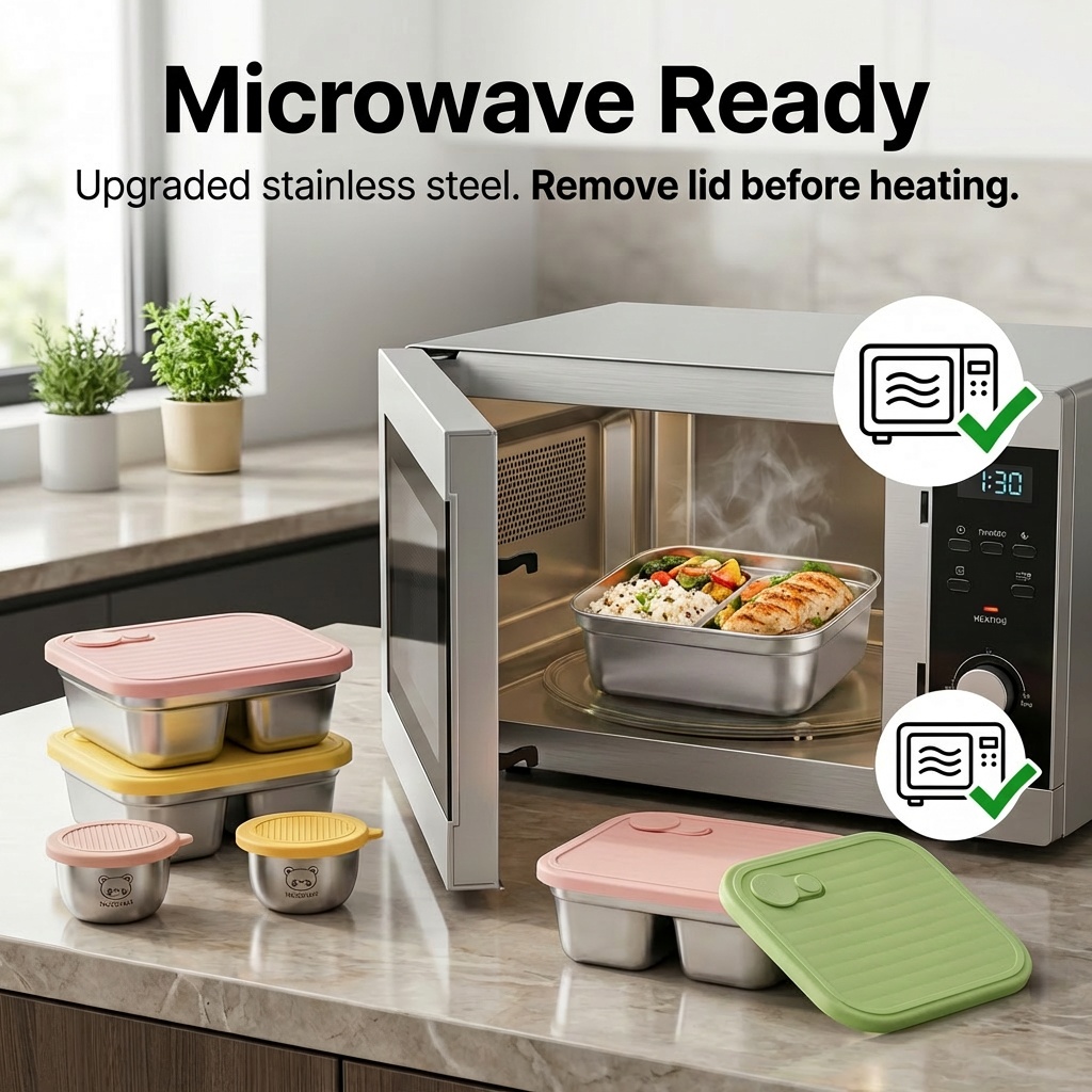 Draagbare 304 roestvrijstalen  - Meal Prep Microwave recensie en prijs