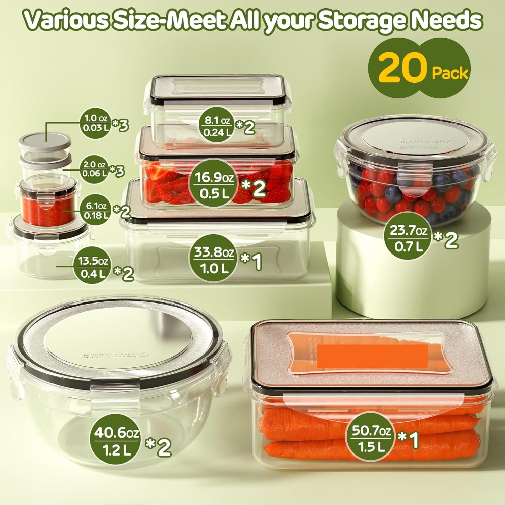 40-delige voedselbewaarcontain - Meal Prep Ideas recensie en prijs