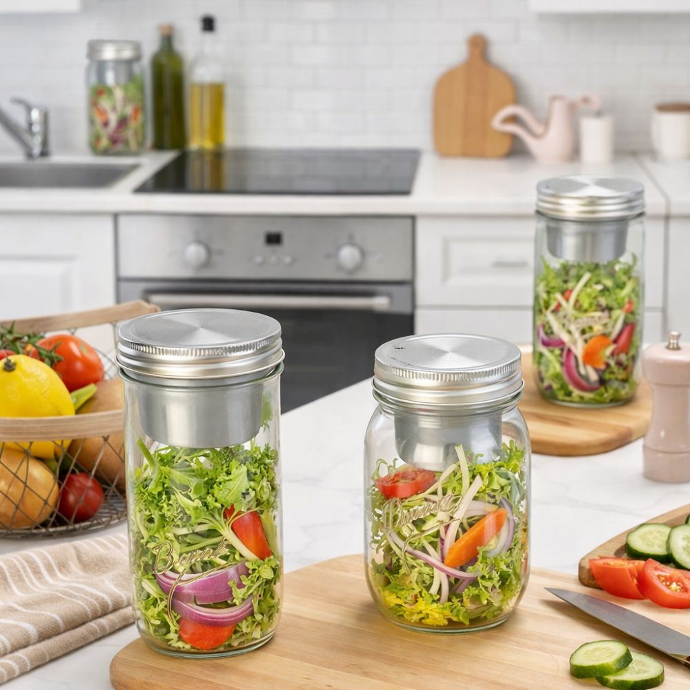 16/24 oz Salade Glazen Potten  - Meal Prep Jar Salad recensie en prijs